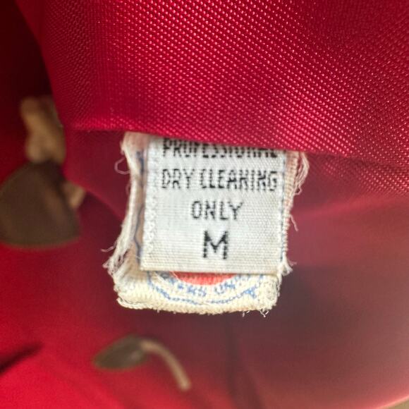 Vintage Eddie Bauer Toggle Button Duffle Coat Red Wool - Picture 6 of 10